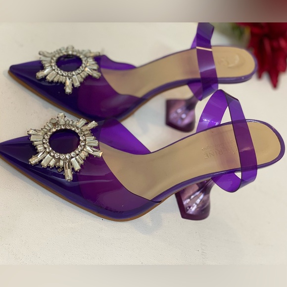 CATHERINE, Catherine Malandrino, Classic purple crystal woman elegant size 6.5 - Picture 2 of 9